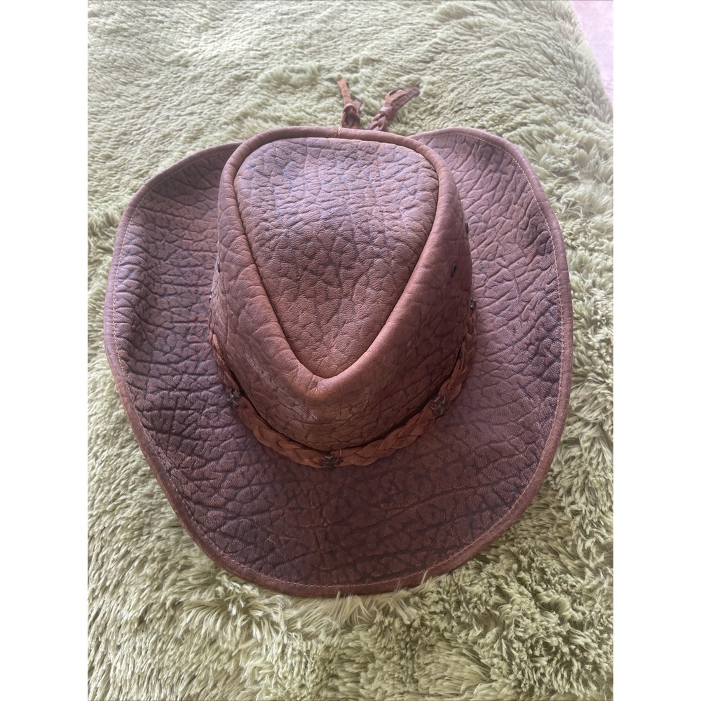 Genuine Leather Brown Aussie Outdoor Festival Unisex XL Hat